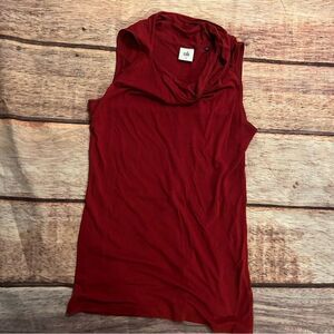 CAbi Red sleeveless draped tank top size small